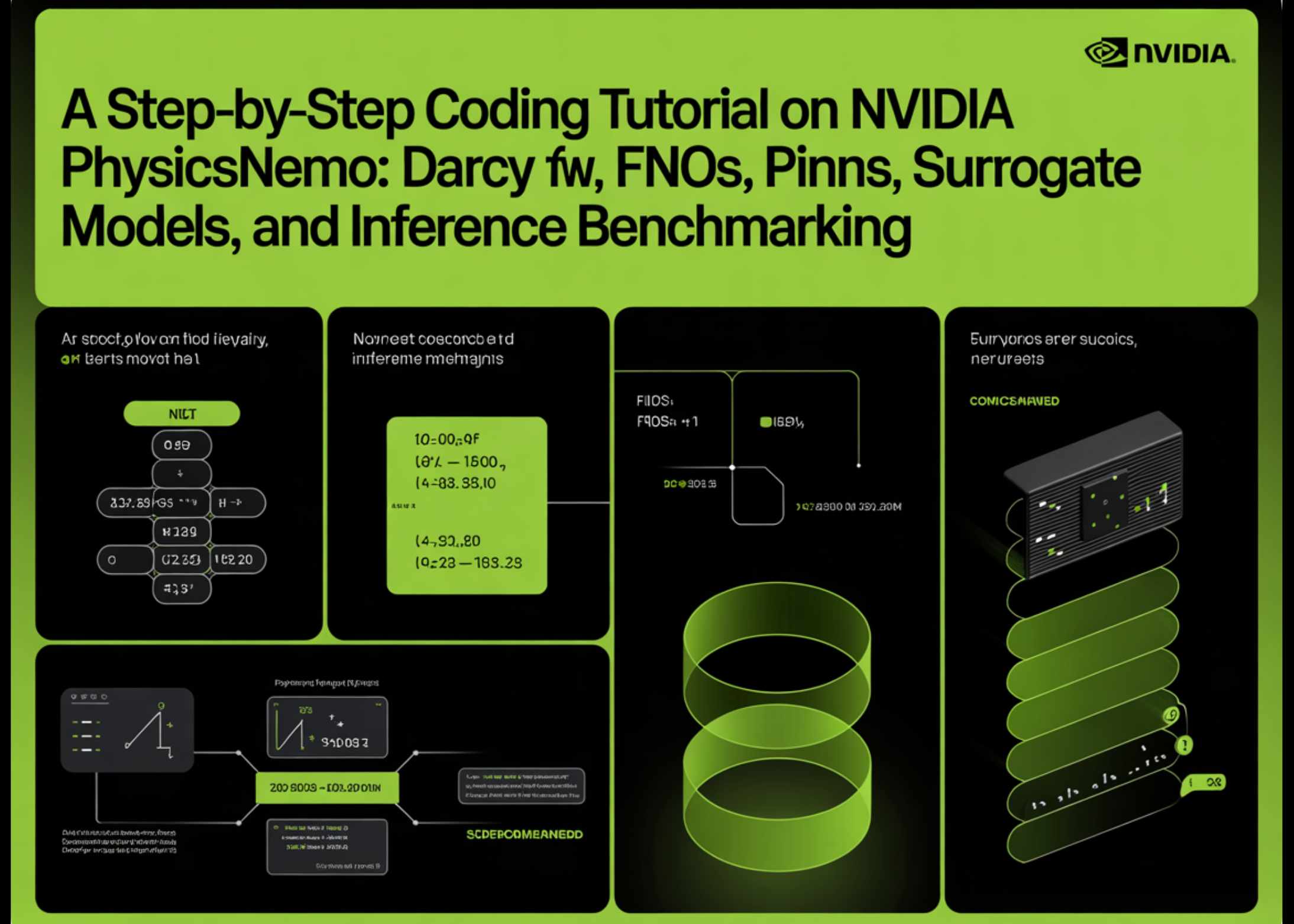 A Step-by-Step Coding Tutorial on NVIDIA PhysicsNeMo: Darcy Flow, FNOs, PINNs, Surrogate Models, and Inference Benchmarking